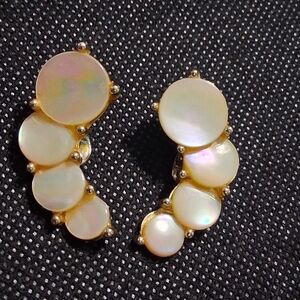 Vintage Mother Of Pearl Clip on Earrings